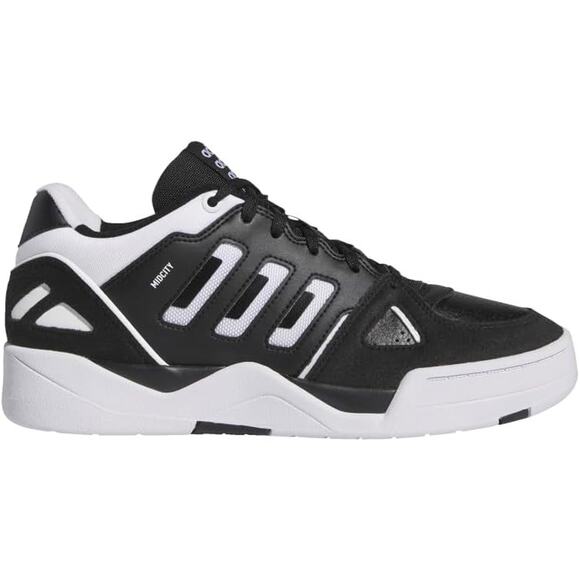 Size 10 - adidas Mens Midcity Low Black White Basketball Shoes Sneakers Lace Up main image 5